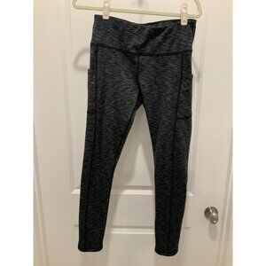 Iuga Leggings Large Womens Gray Black Pockets Workout Activewear